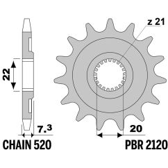 Pignon PBR acier standard - 520
