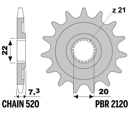 Pignon PBR acier standard - 520