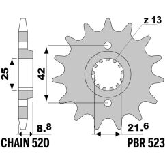 Pignon PBR acier standard - 520