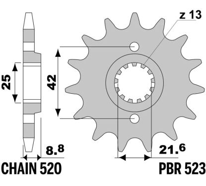 Pignon PBR acier standard - 520