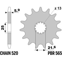 Pignon PBR acier standard - 520