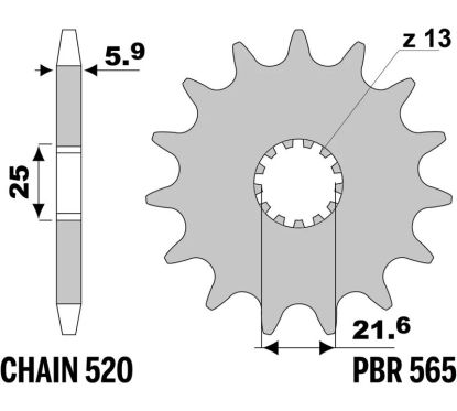 Pignon PBR acier standard - 520