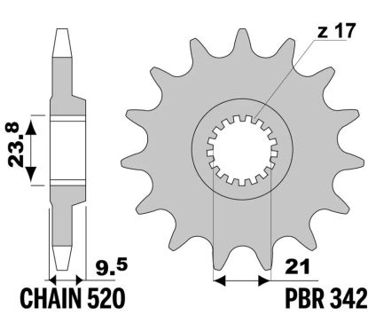 Pignon PBR acier standard - 520