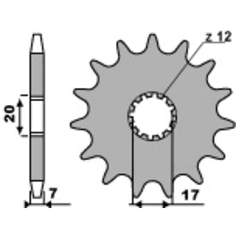Pignon PBR acier standard - 428