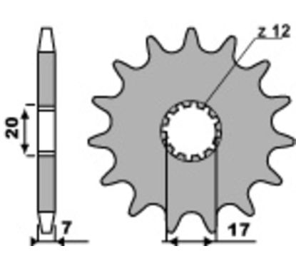 Pignon PBR acier standard - 428