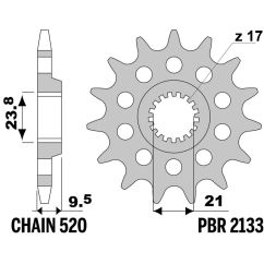 Pignon PBR acier standard - 520