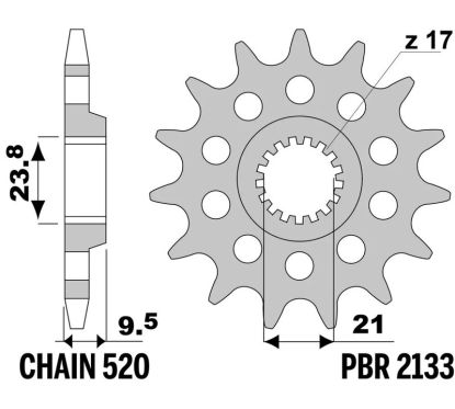 Pignon PBR acier standard - 520