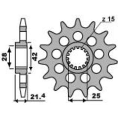 Pignon PBR acier standard - 525