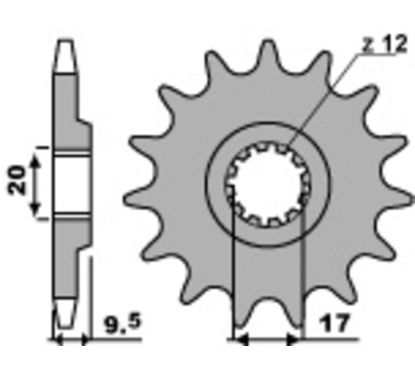 Pignon PBR acier standard - 428