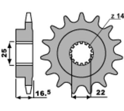 Pignon PBR acier standard - 525