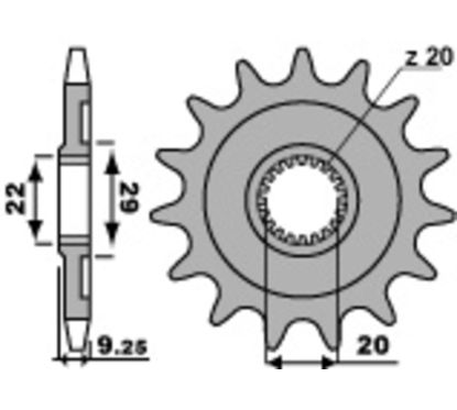 Pignon PBR acier standard - 520