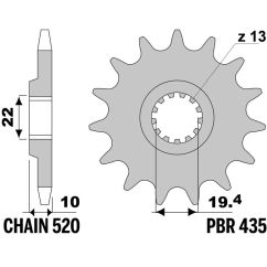 Pignon PBR acier standard - 520
