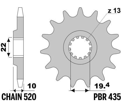 Pignon PBR acier standard - 520