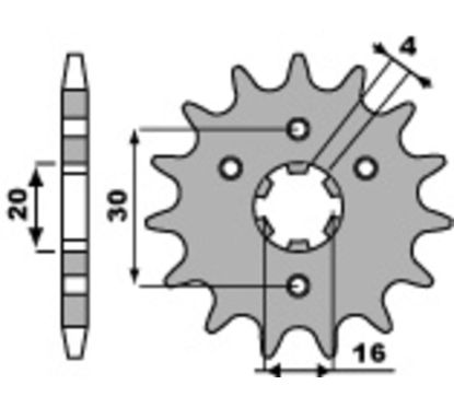 Pignon PBR acier standard - 428