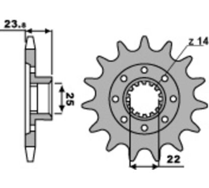 Pignon PBR acier standard - 525
