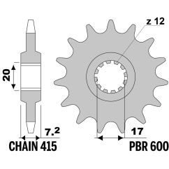 Pignon PBR acier standard - 415