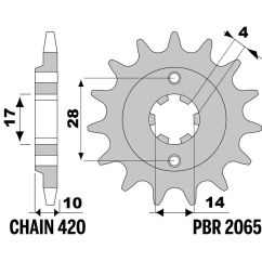 Pignon PBR acier standard - 420