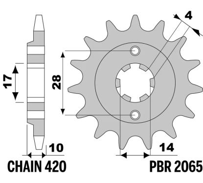 Pignon PBR acier standard - 420