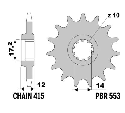 Pignon PBR acier standard - 415