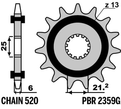Pignon PBR acier anti-bruit - 520
