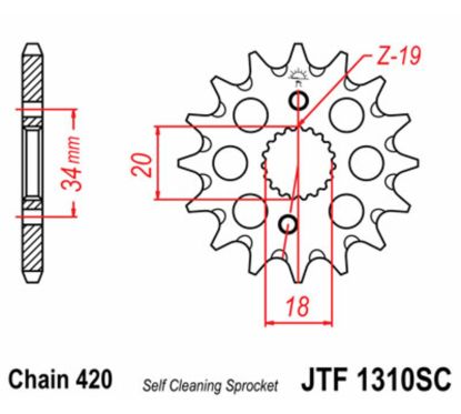 Pignon JT SPROCKETS acier anti-boue - 420
