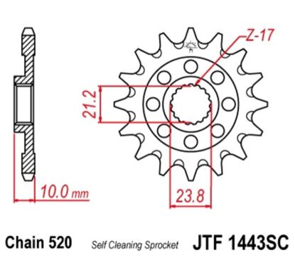 Pignon JT SPROCKETS acier anti-boue - 520