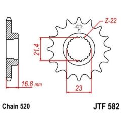 Pignon JT SPROCKETS acier anti-bruit 582 - 520