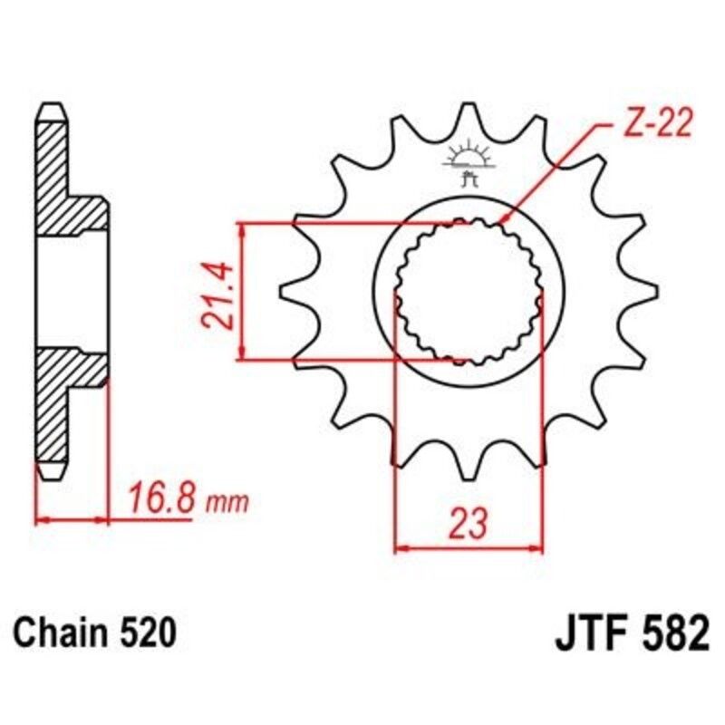 Pignon JT SPROCKETS acier anti-bruit 582 - 520