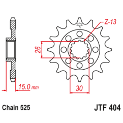 Pignon JT SPROCKETS acier anti-bruit - 525