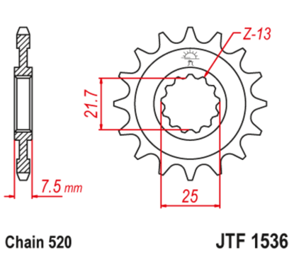 Pignon JT SPROCKETS acier anti-bruit - 520