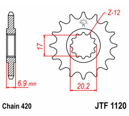 Pignon JT SPROCKETS acier standard - 420