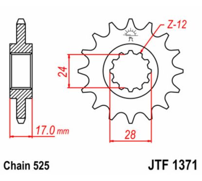 Pignon JT SPROCKETS acier standard - 525