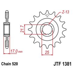 Pignon JT SPROCKETS acier standard - 520