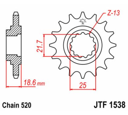 Pignon JT SPROCKETS acier standard - 520