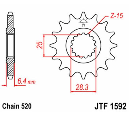 Pignon JT SPROCKETS acier standard - 520