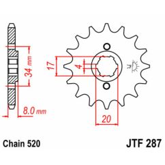 Pignon JT SPROCKETS acier standard - 520