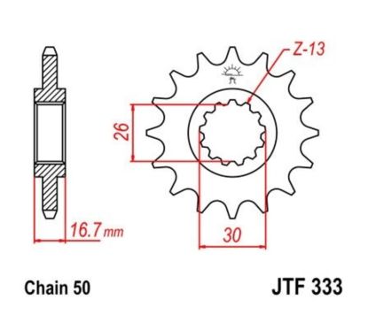 Pignon JT SPROCKETS acier anti-bruit 333 - 530