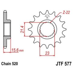 Pignon JT SPROCKETS acier anti-bruit 577 - 520