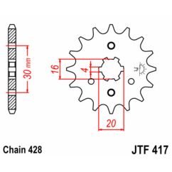 Pignon JT SPROCKETS acier standard - 428