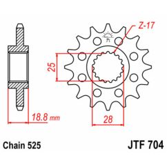 Pignon JT SPROCKETS acier standard - 525