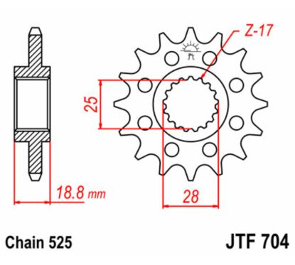 Pignon JT SPROCKETS acier standard - 525