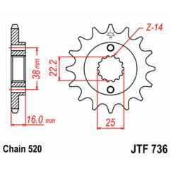 Pignon JT SPROCKETS acier standard - 520