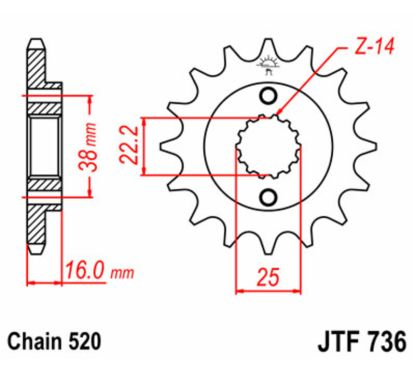 Pignon JT SPROCKETS acier standard - 520