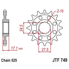 Pignon JT SPROCKETS acier standard - 525