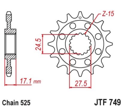 Pignon JT SPROCKETS acier standard - 525