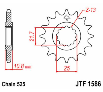 Pignon JT SPROCKETS acier standard - 525