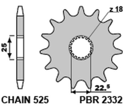 Pignon PBR acier standard - 525
