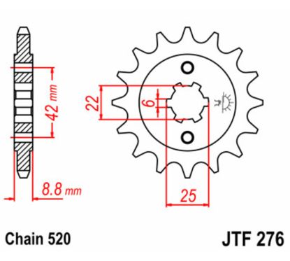 Pignon JT SPROCKETS acier standard - 520