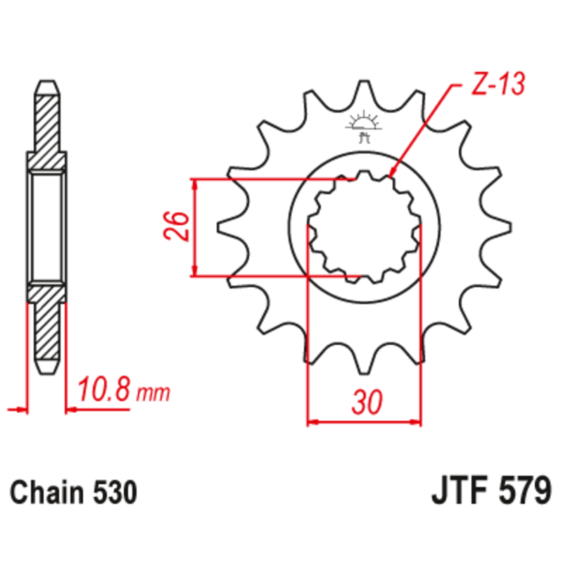 Pignon JT SPROCKETS acier anti-bruit - 530