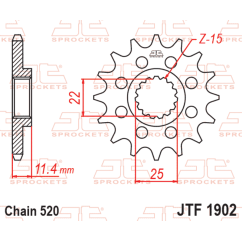 Pignon JT SPROCKETS acier anti-bruit - 520